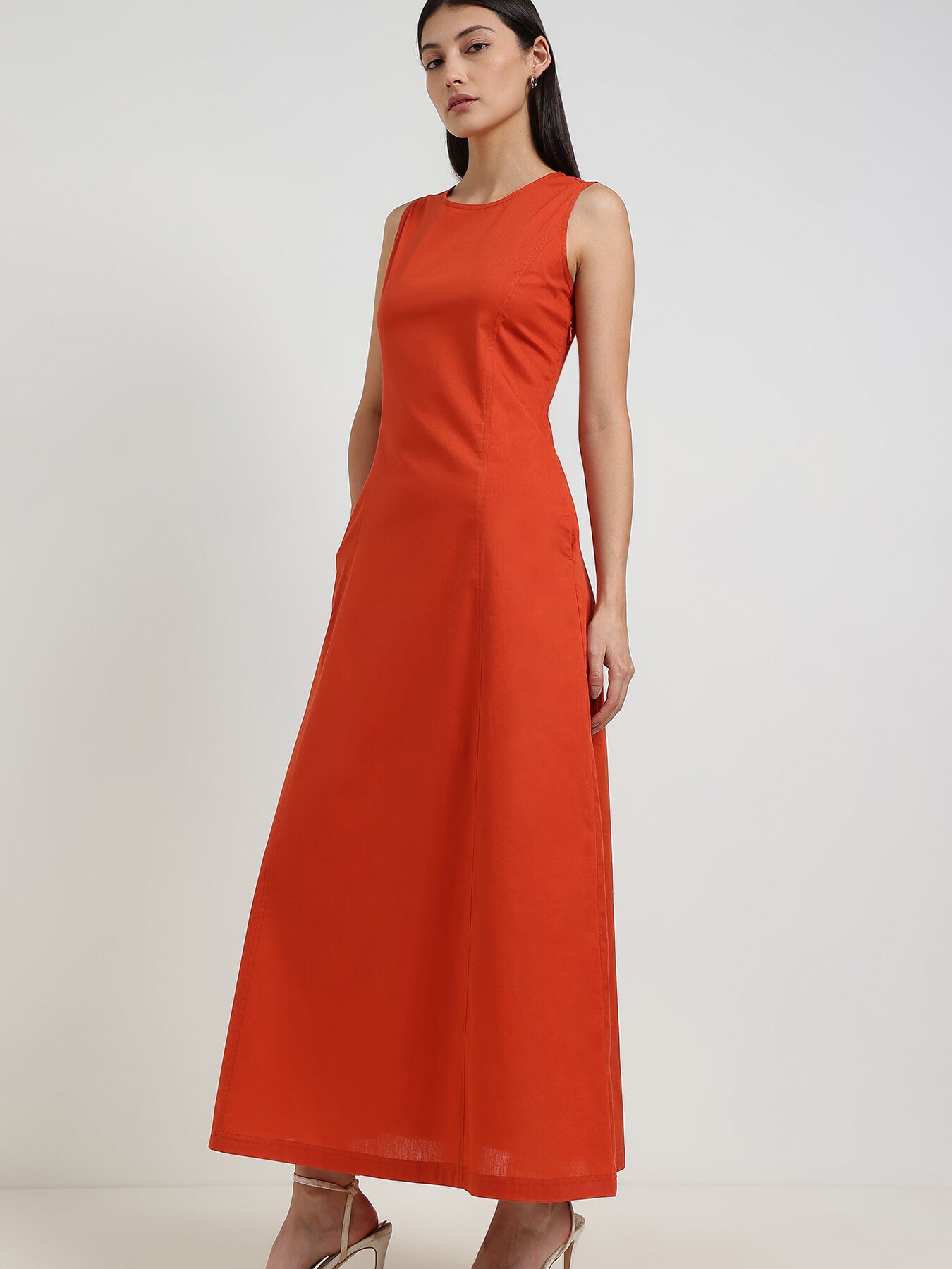 A-Line Maxi Dress - Rust