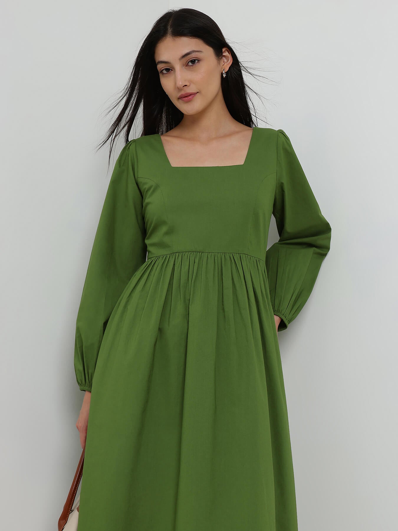 Fit & Flare Maxi Dress - Green