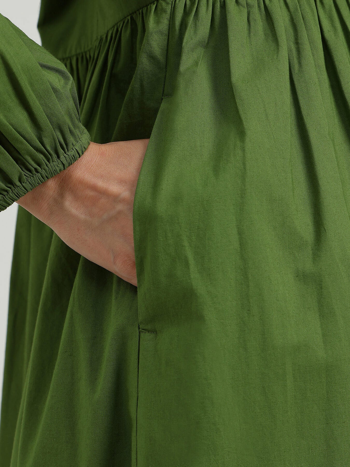 Fit & Flare Maxi Dress - Green