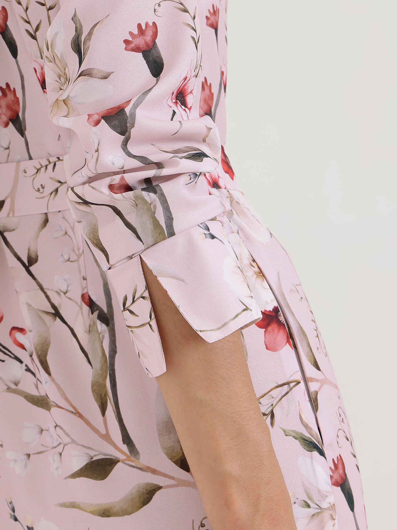 Floral Buttondown Maxi Dress - Baby Pink