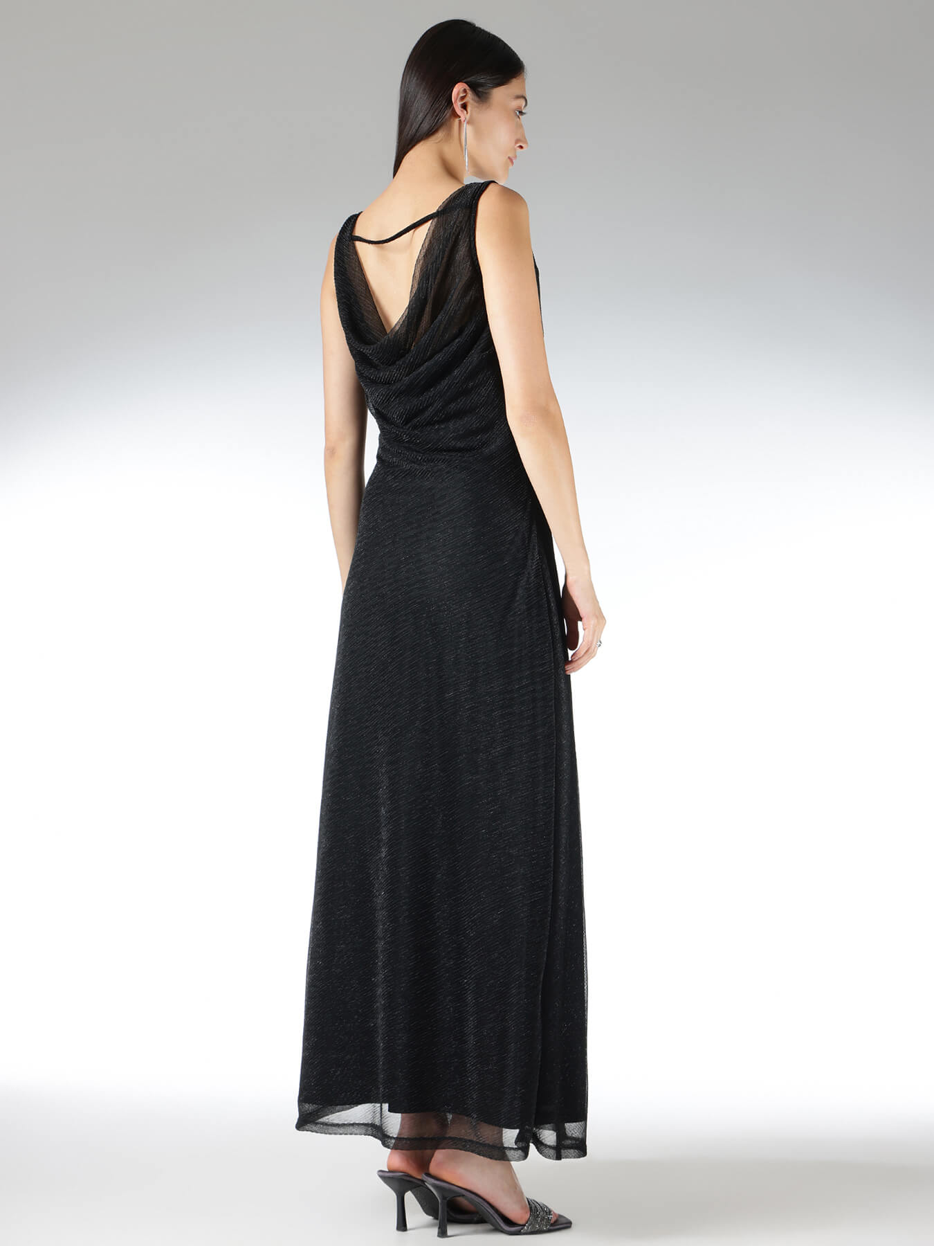 Cowl Neck Maxi Dress - Black