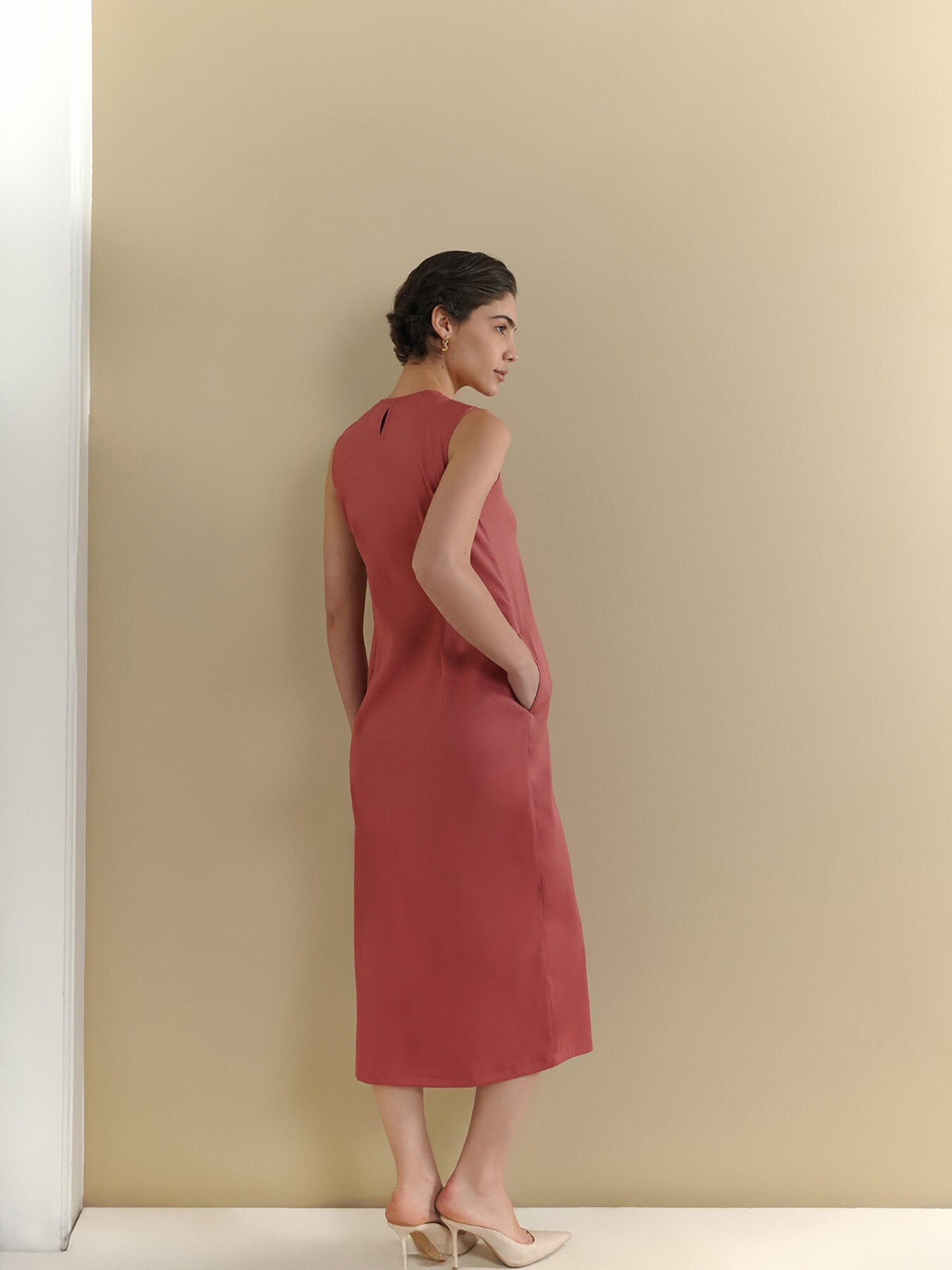 Shift Midi Dress - Pink