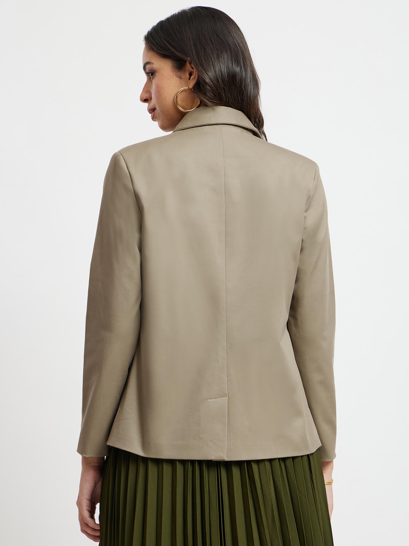 Open Front Jacket - Beige