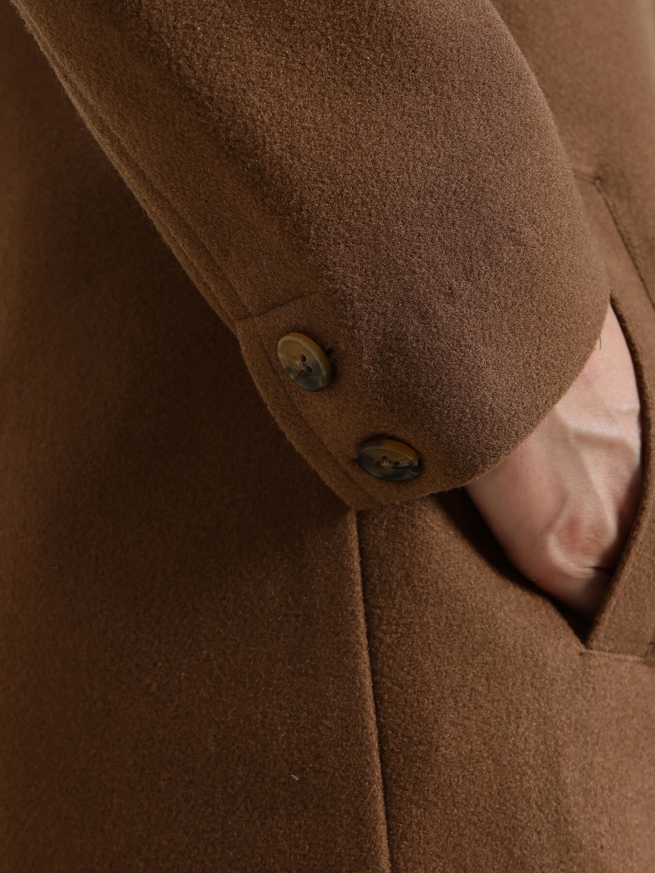 Single Breasted Long Overcoat - Brown