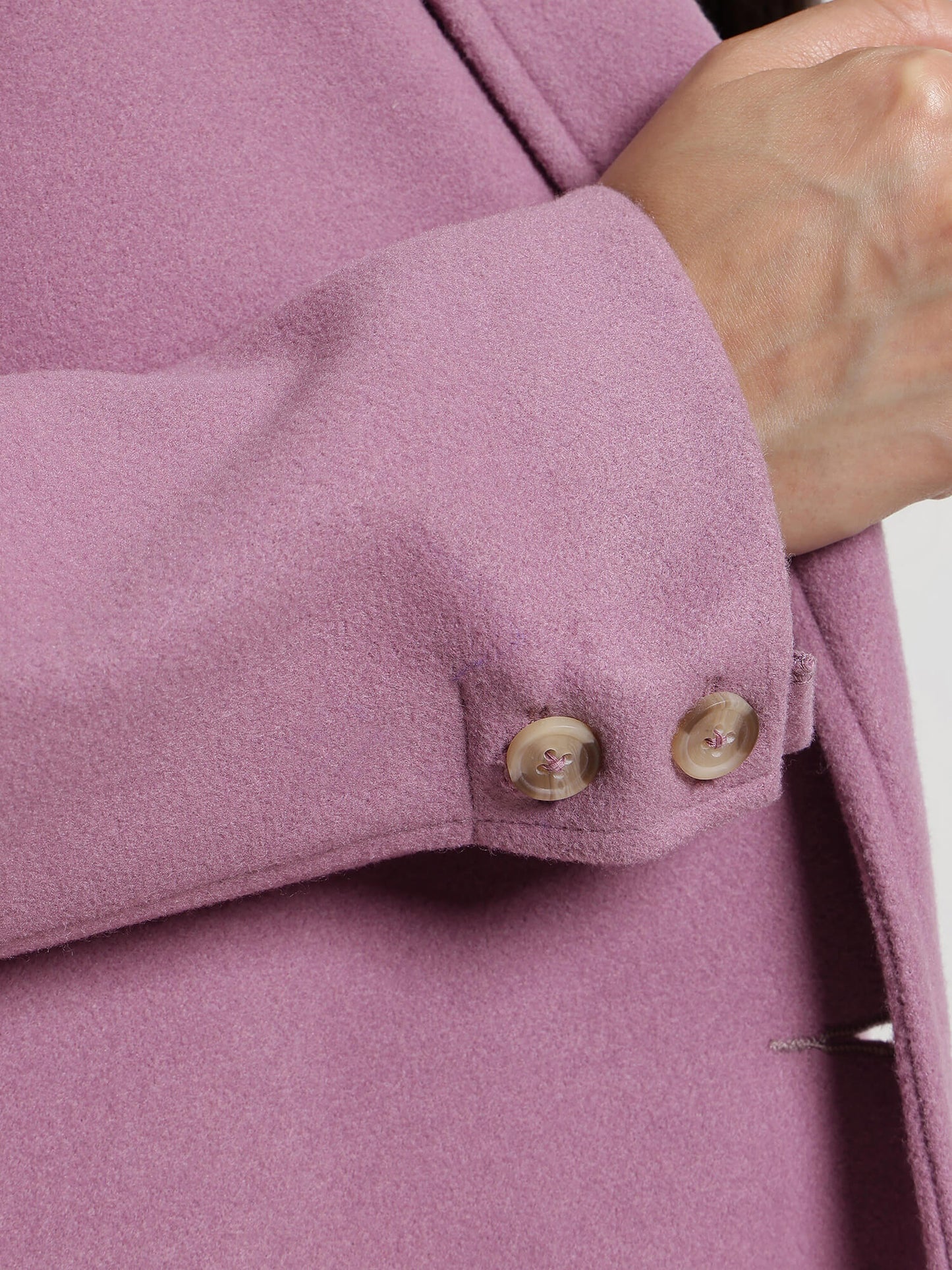 Single Breasted Long Overcoat - Lilac