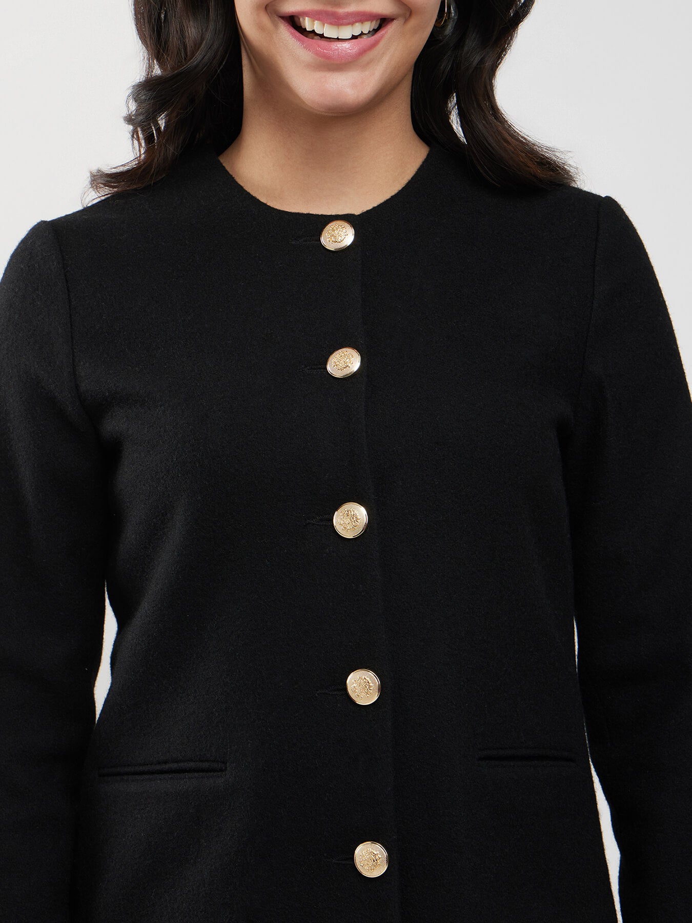 Short Felted Jacket - Black