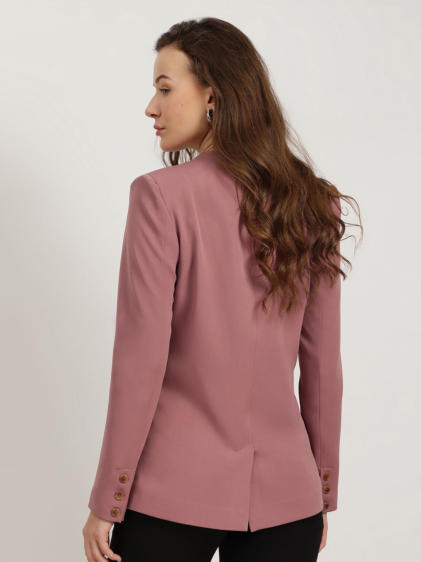 Single Breasted Blazer - Dusty Pink