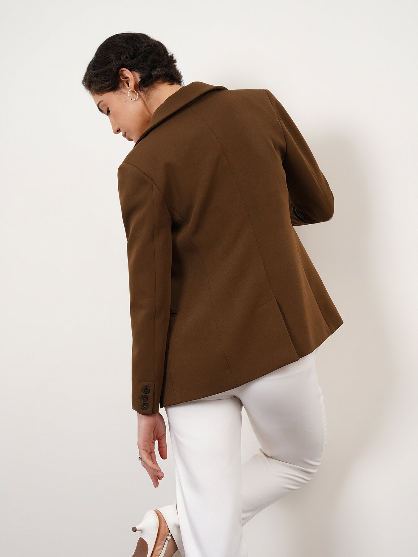 Lapel Collar Jacket - Brown