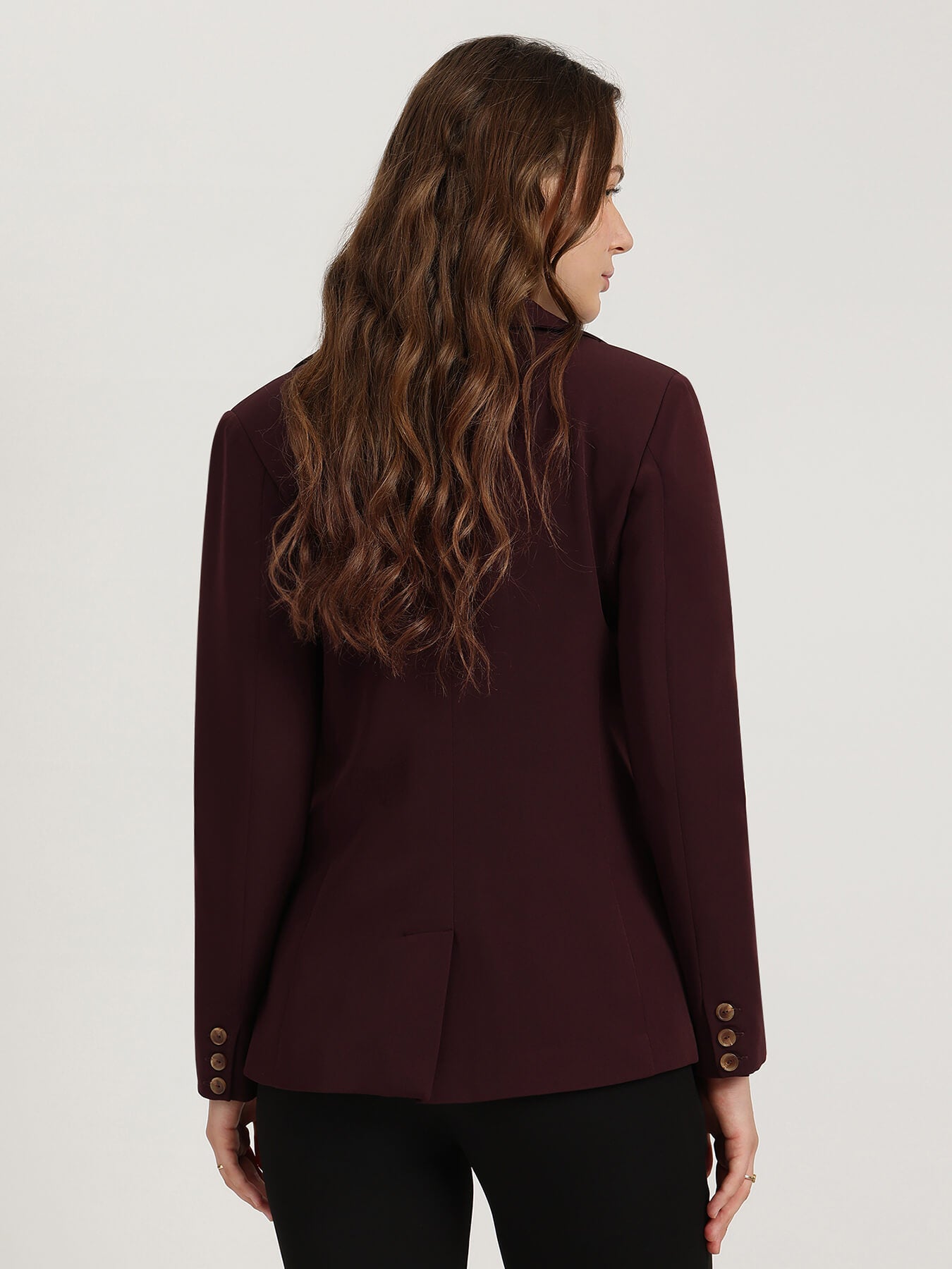 Single Breasted Blazer - Wine