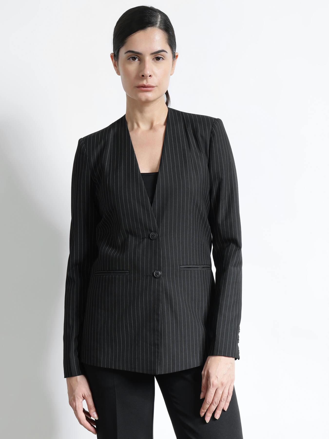 Single Breasted Blazer - Black