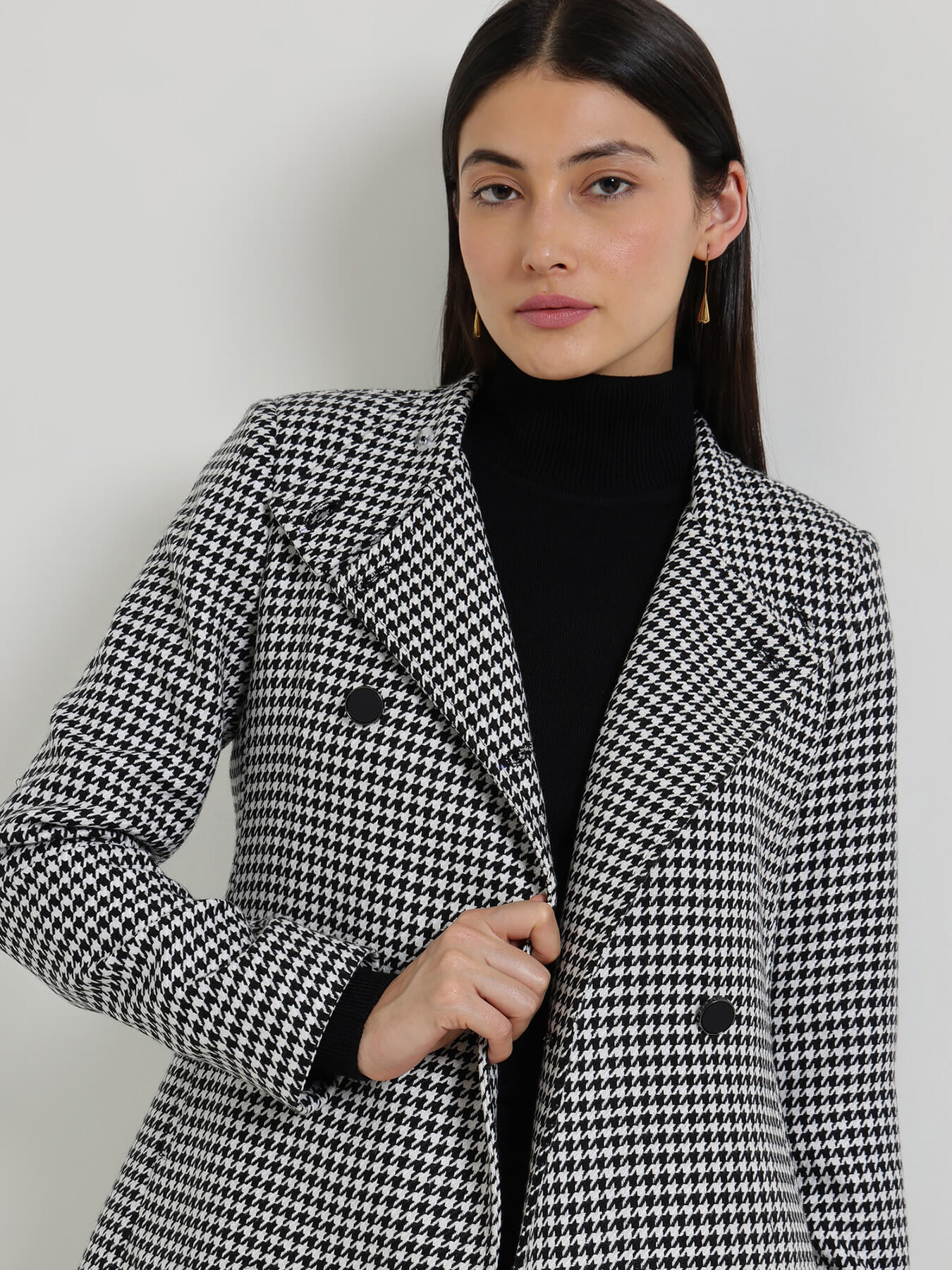 Double Breasted Tweed Jacket - Grey