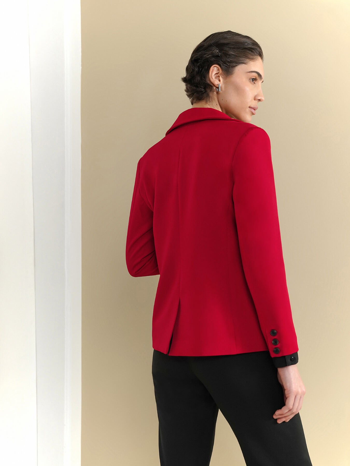 Lapel Collar Jacket - Red