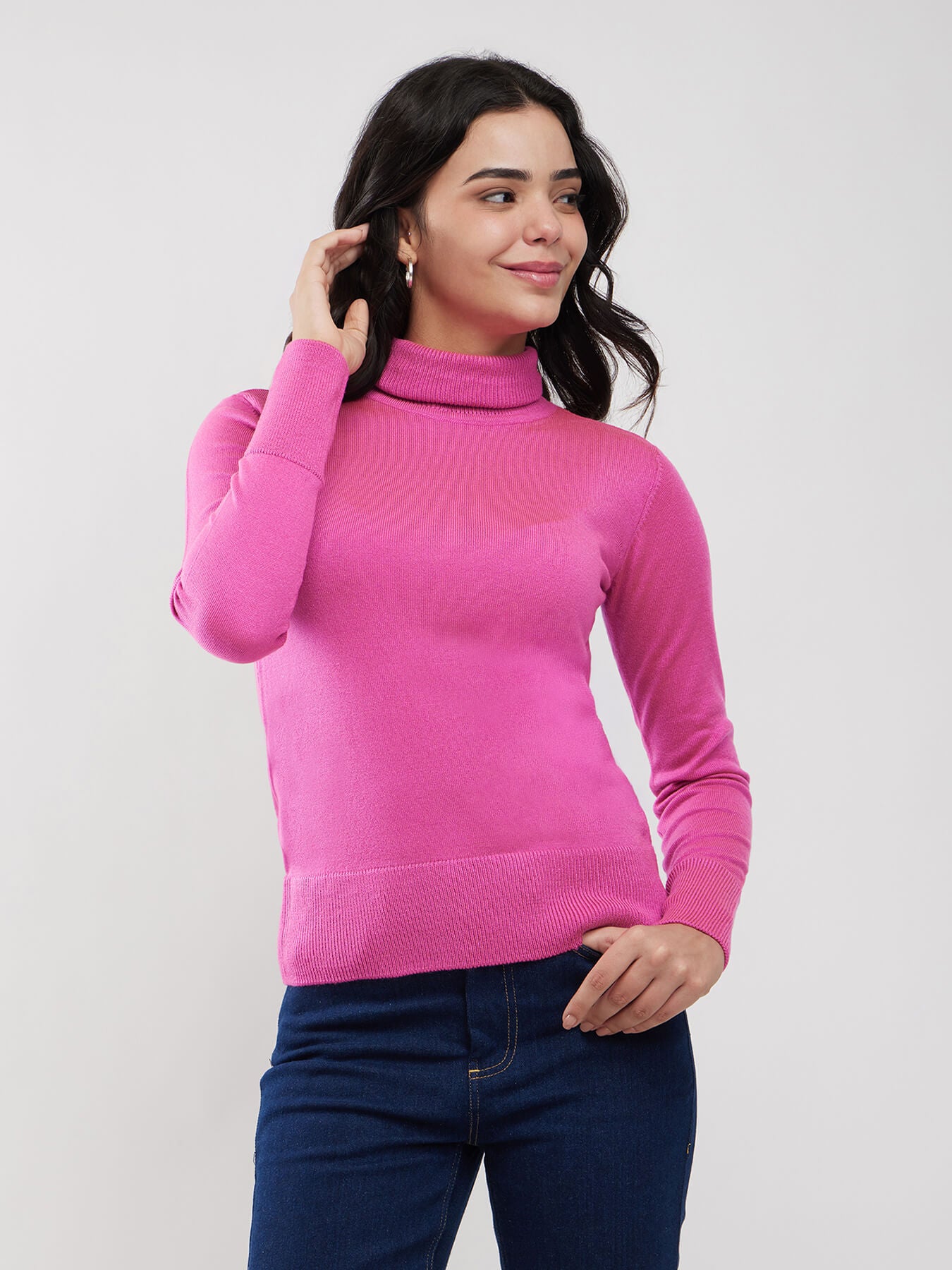LivSoft Turtle Neck Sweater - Pink