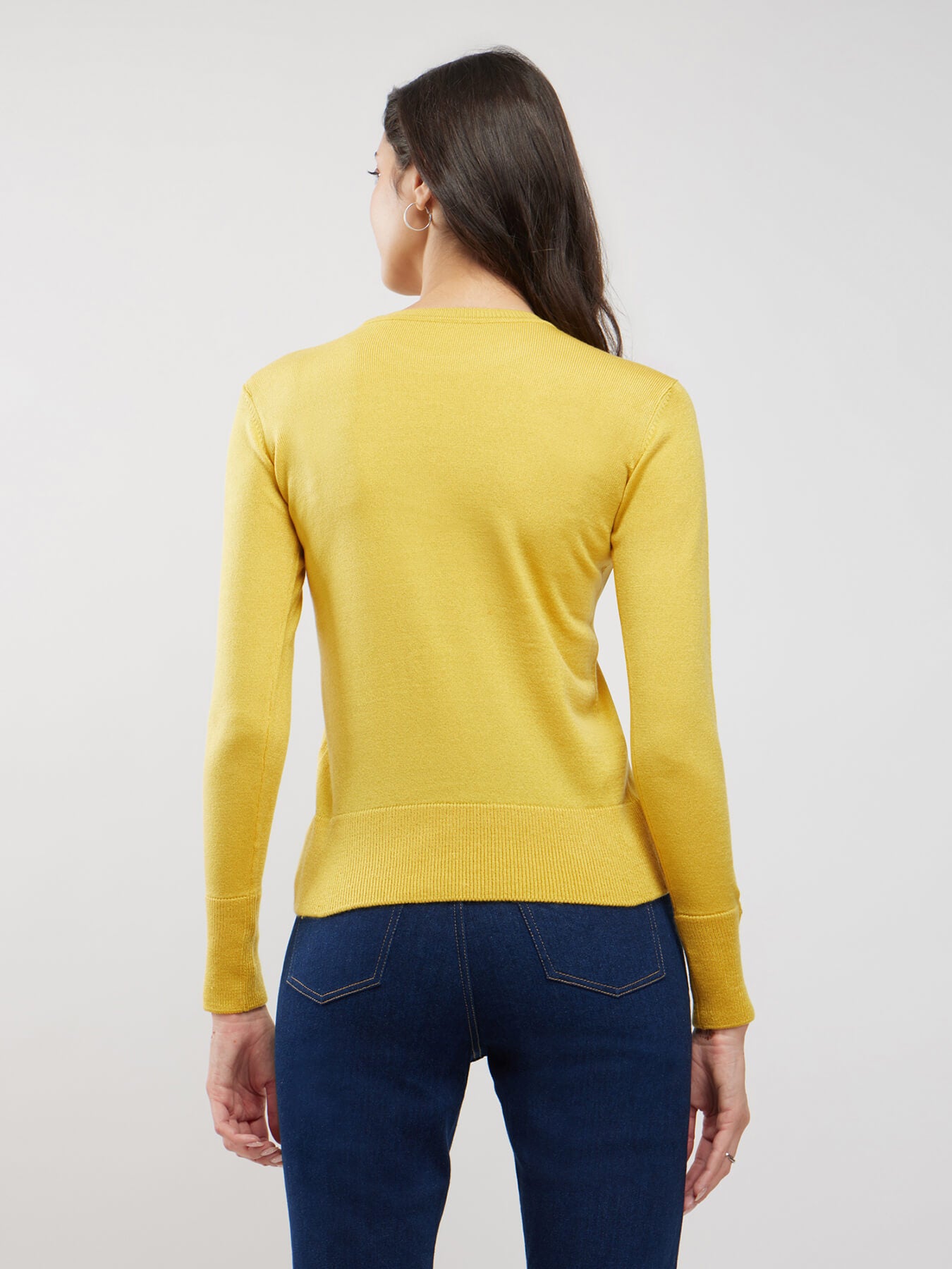 LivSoft Button Detail Sweater - Yellow