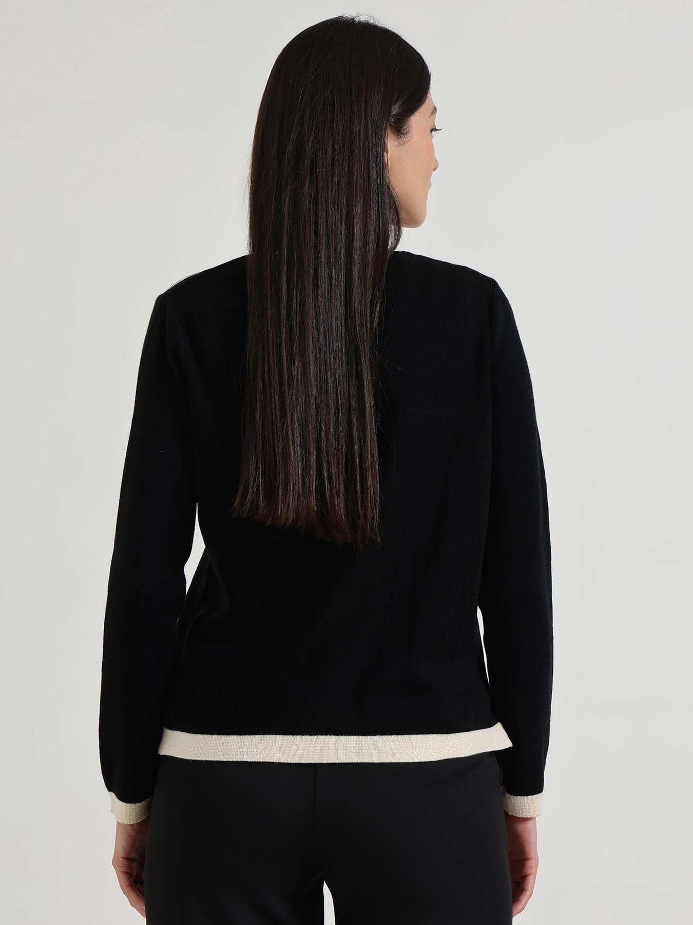 LivSoft Round Neck Cardigan - Black