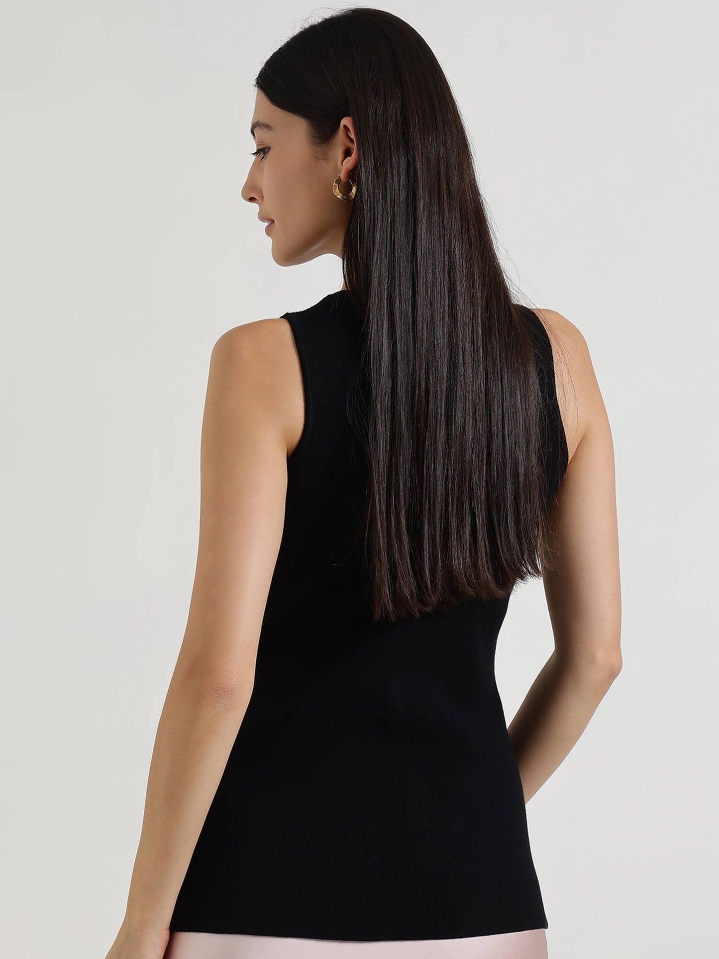 Ultra LivSoft Sleeveless Open Vest - Black