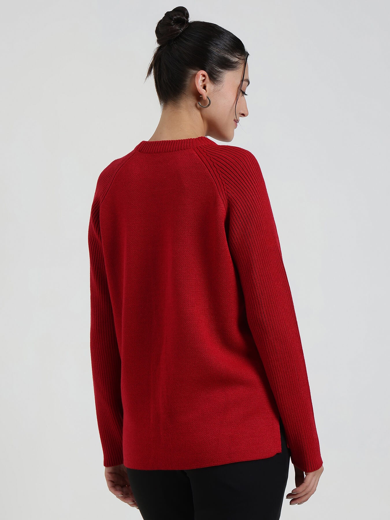 LivSoft Round Neck Pullover - Red