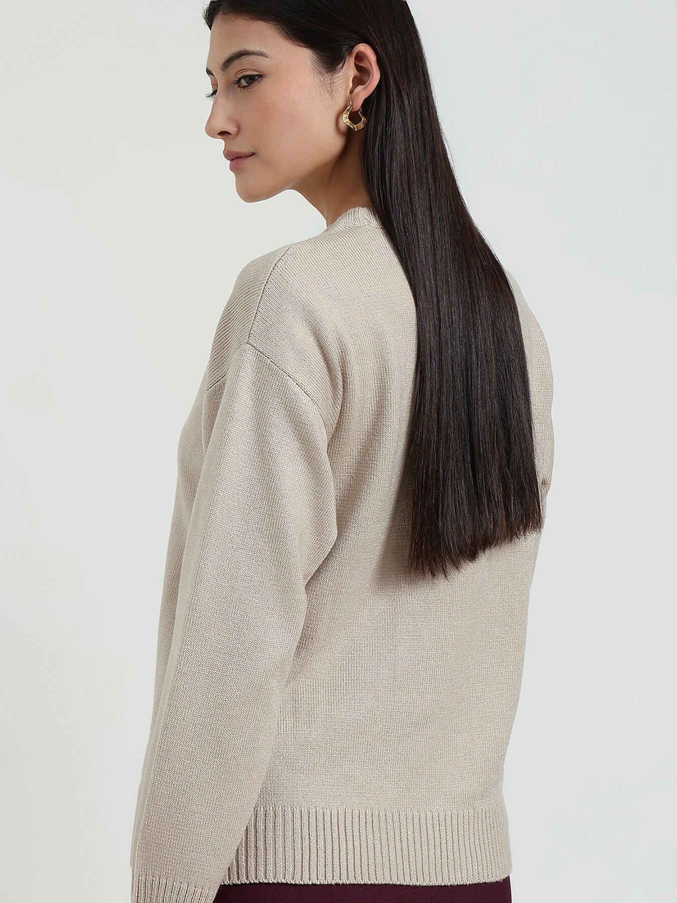 LivSoft Round Neck Sweater - Beige
