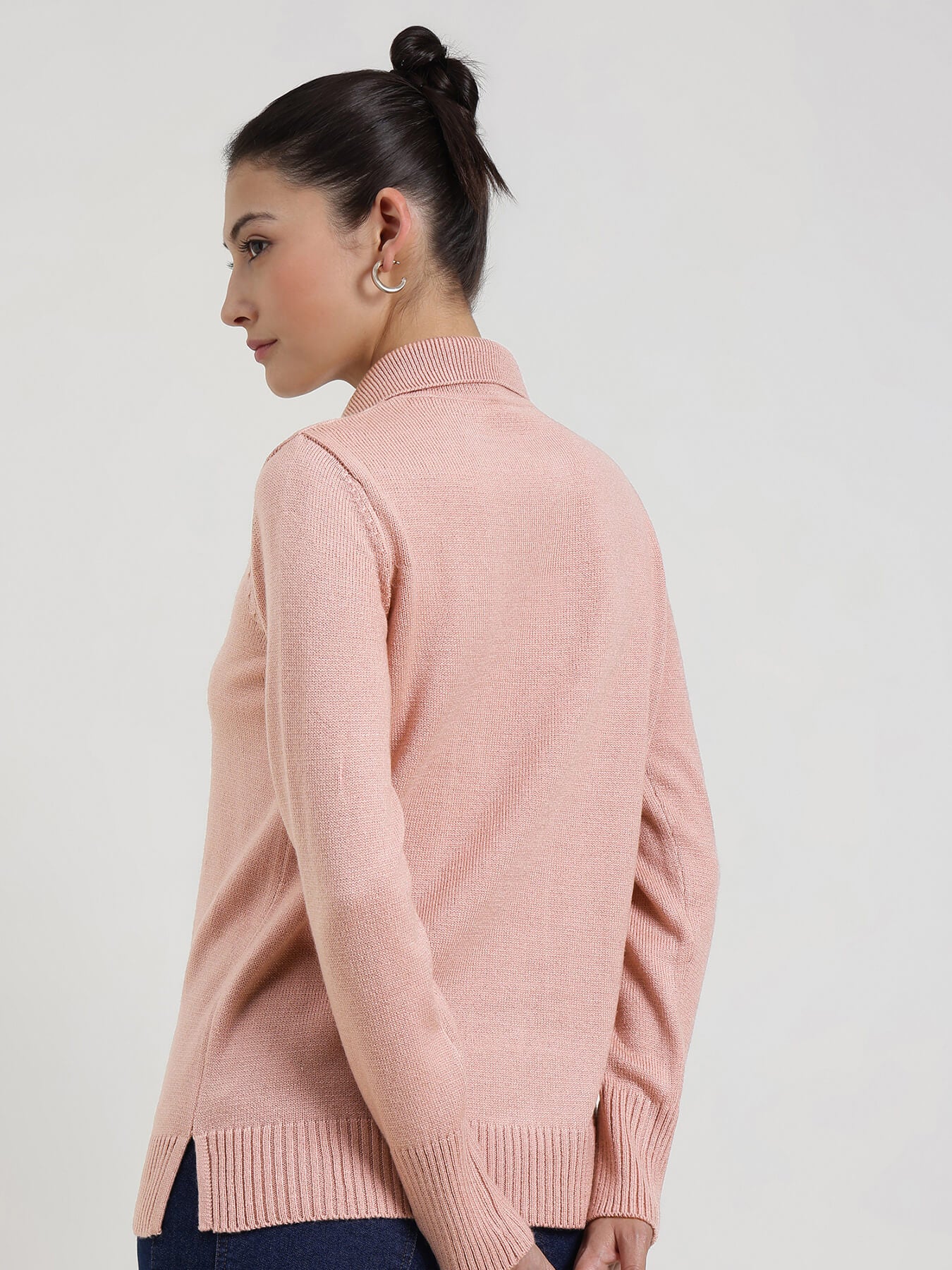 LivSoft Polo Neck Sweater - Pink