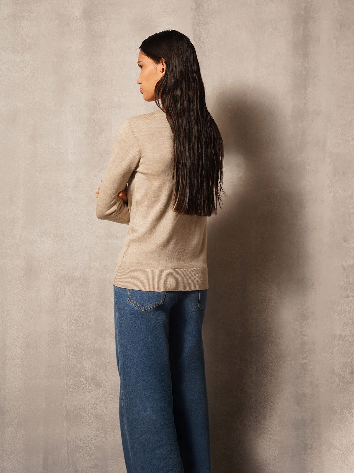 Livsoft Essential Crew Neck Sweater- Beige