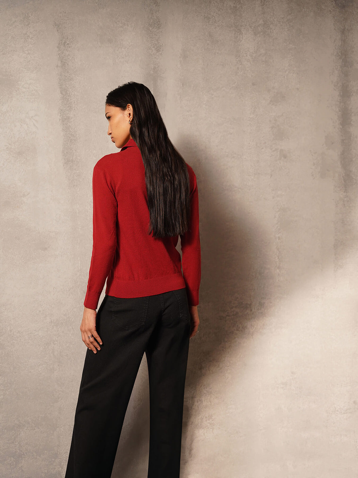 Ultra Livsoft Polo Sweater- Red