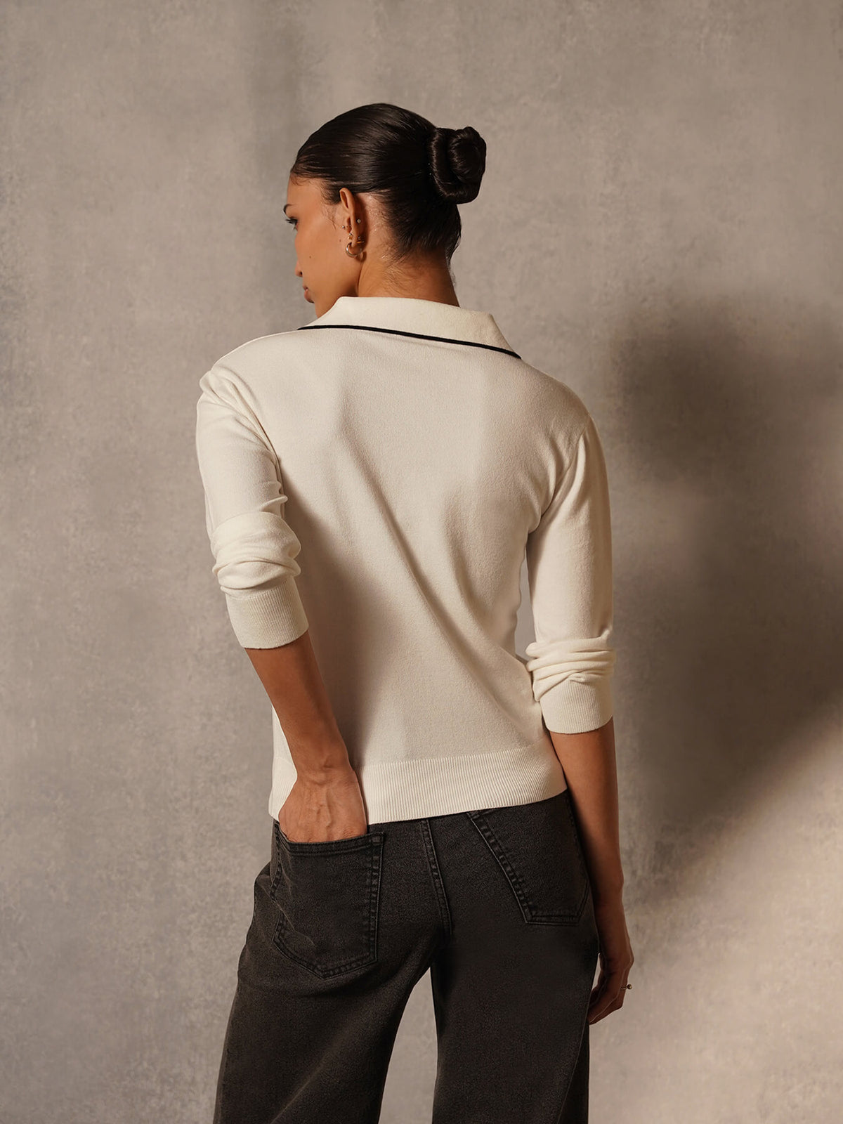 Ultra Livsoft Polo Sweater- White
