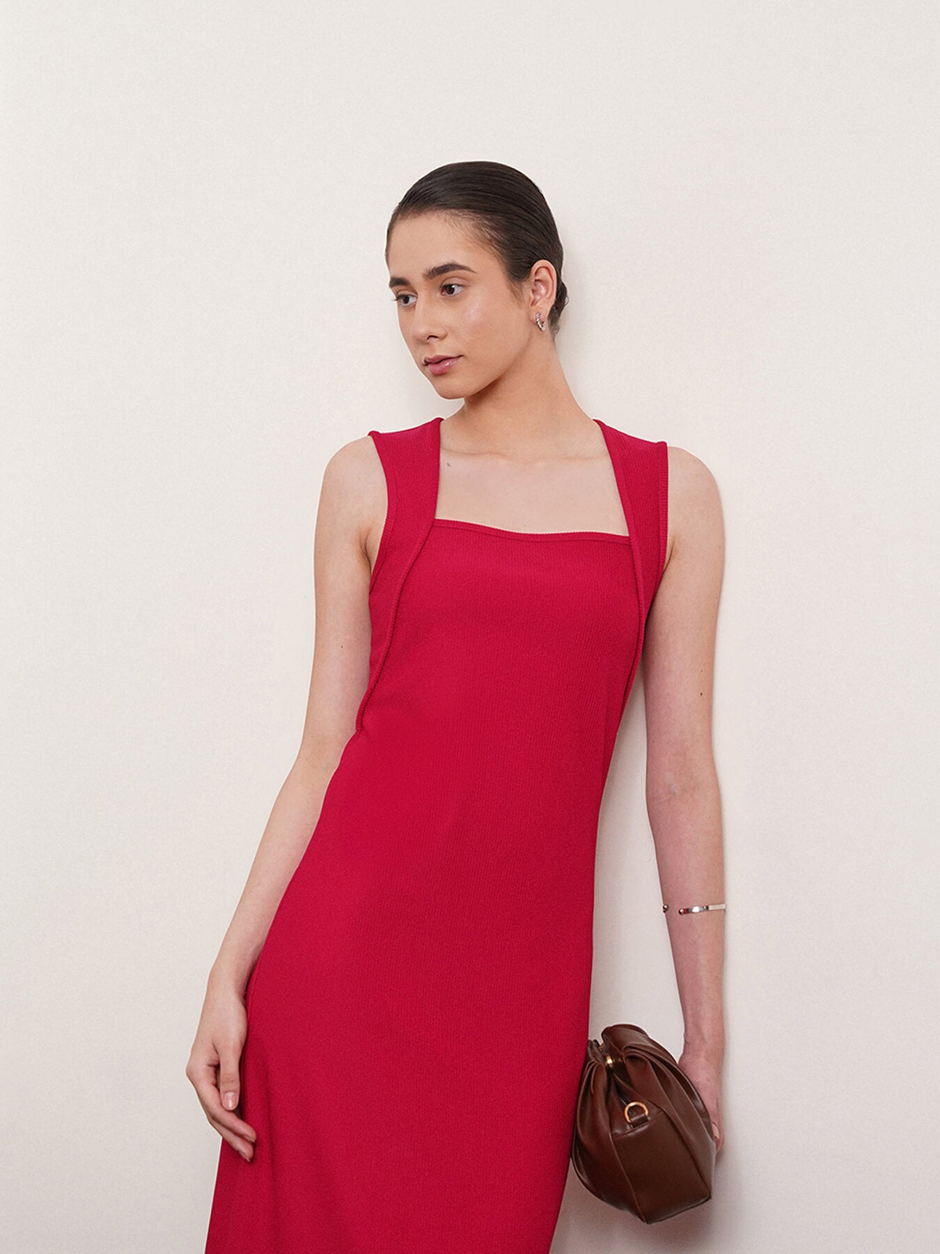 Bodycon Knitted Dress - Fuchsia