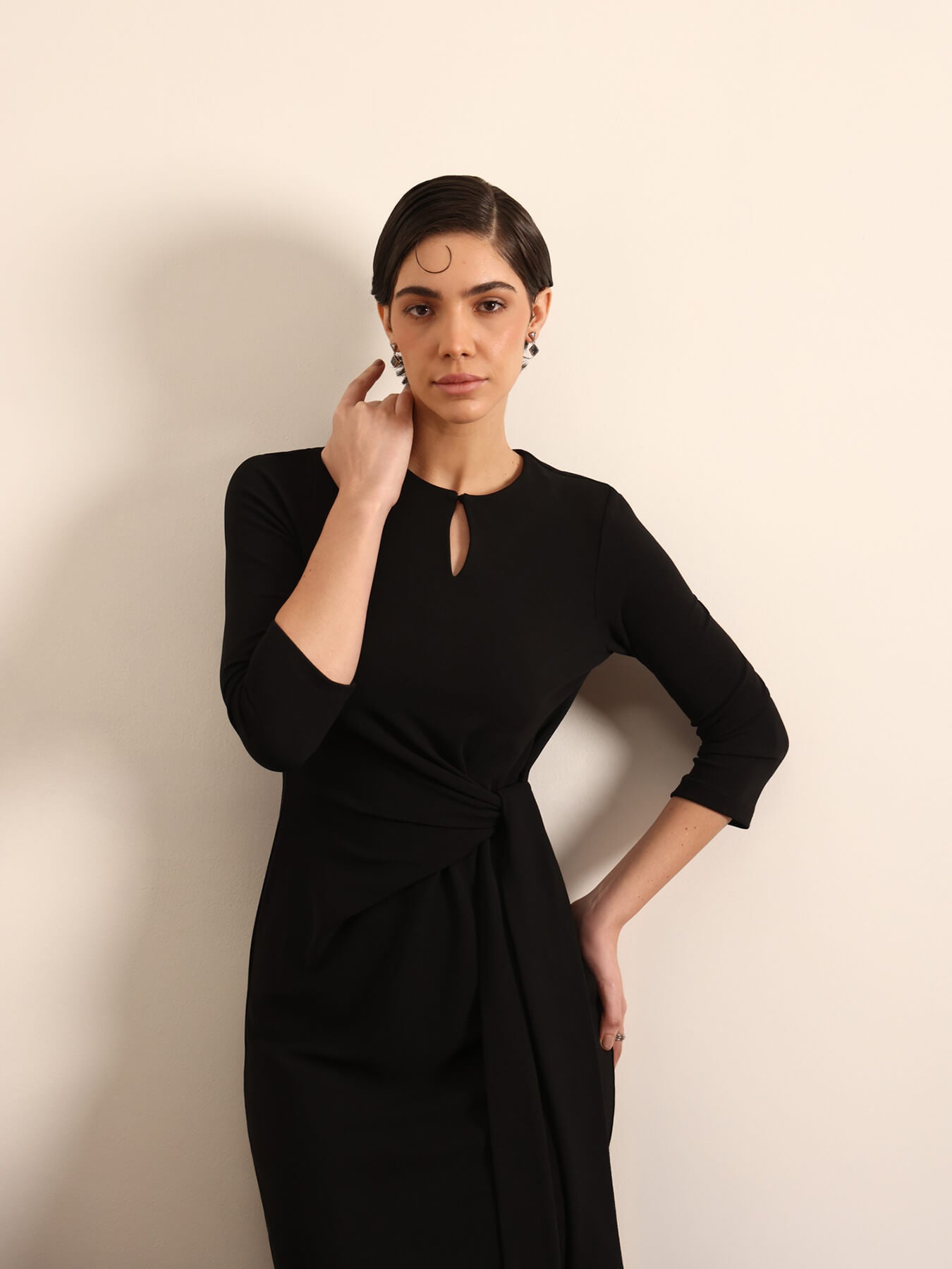 Bodycon Midi Dress - Black