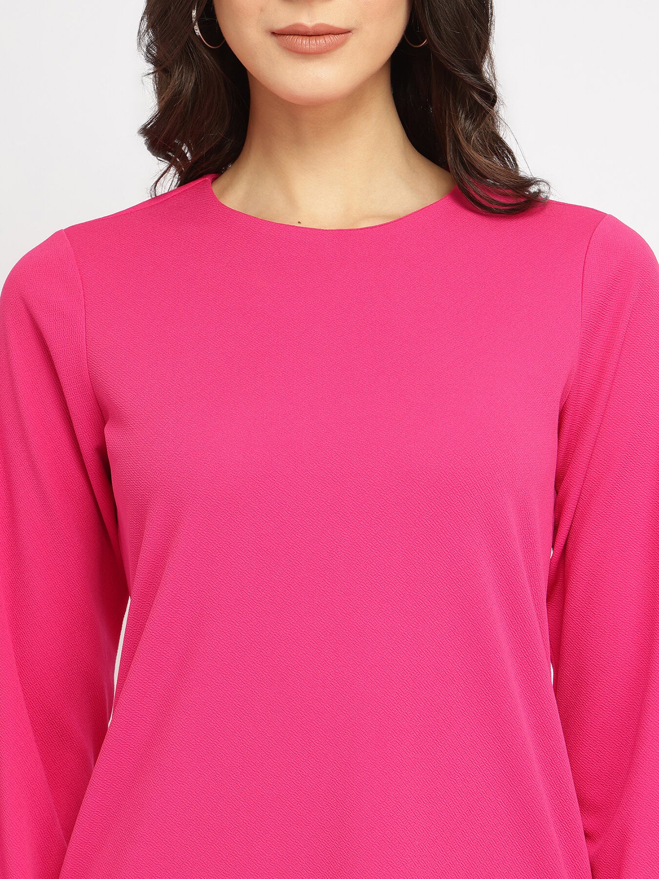 Jersey Shift Dress - Fuchsia