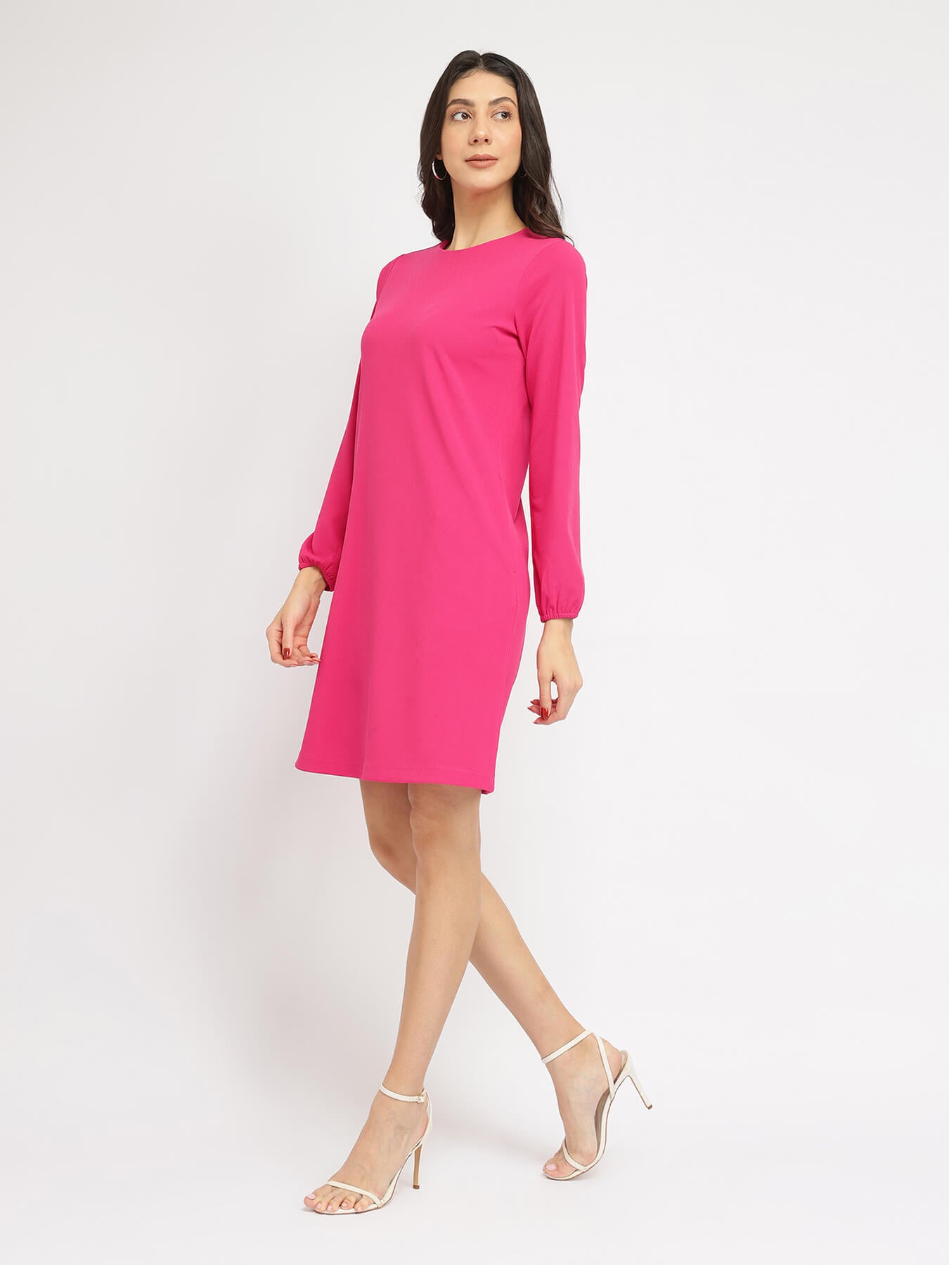 Jersey Shift Dress - Fuchsia