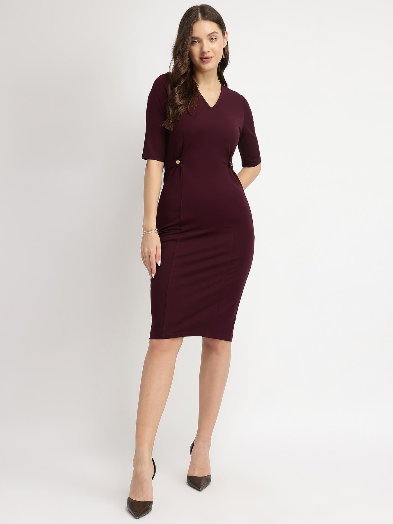 Bodycon Dress - Maroon