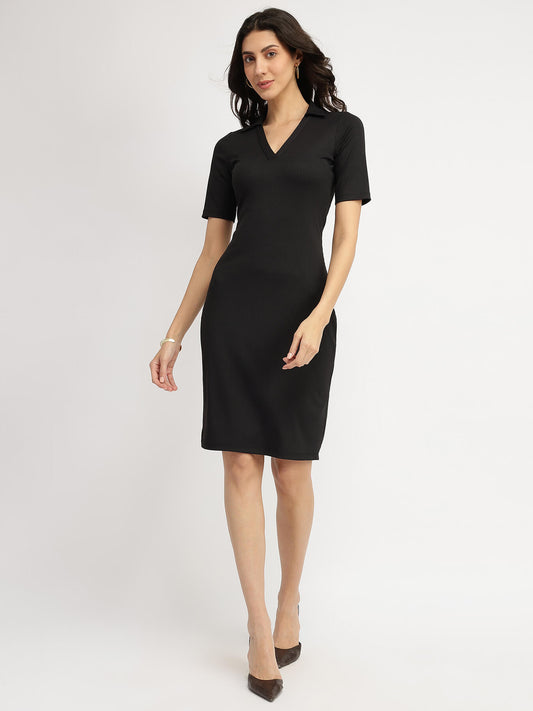 Fitted Tee Dress - Black