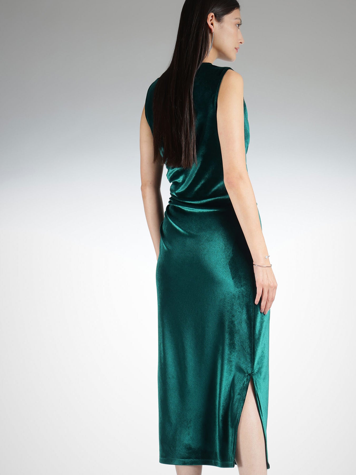 Velvet Bodycon Dress - Green