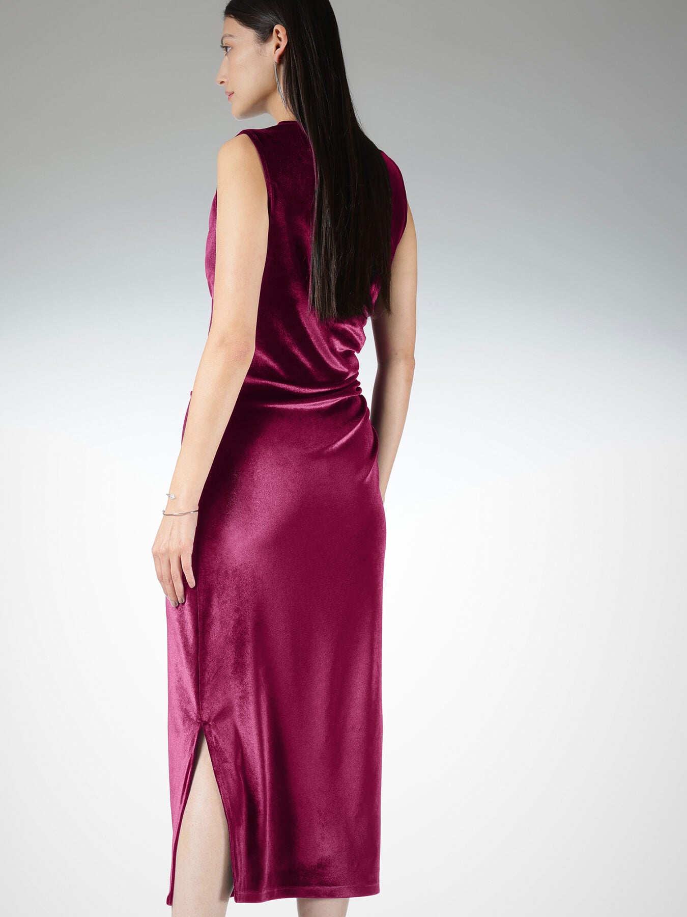 Velvet Bodycon Dress - Red