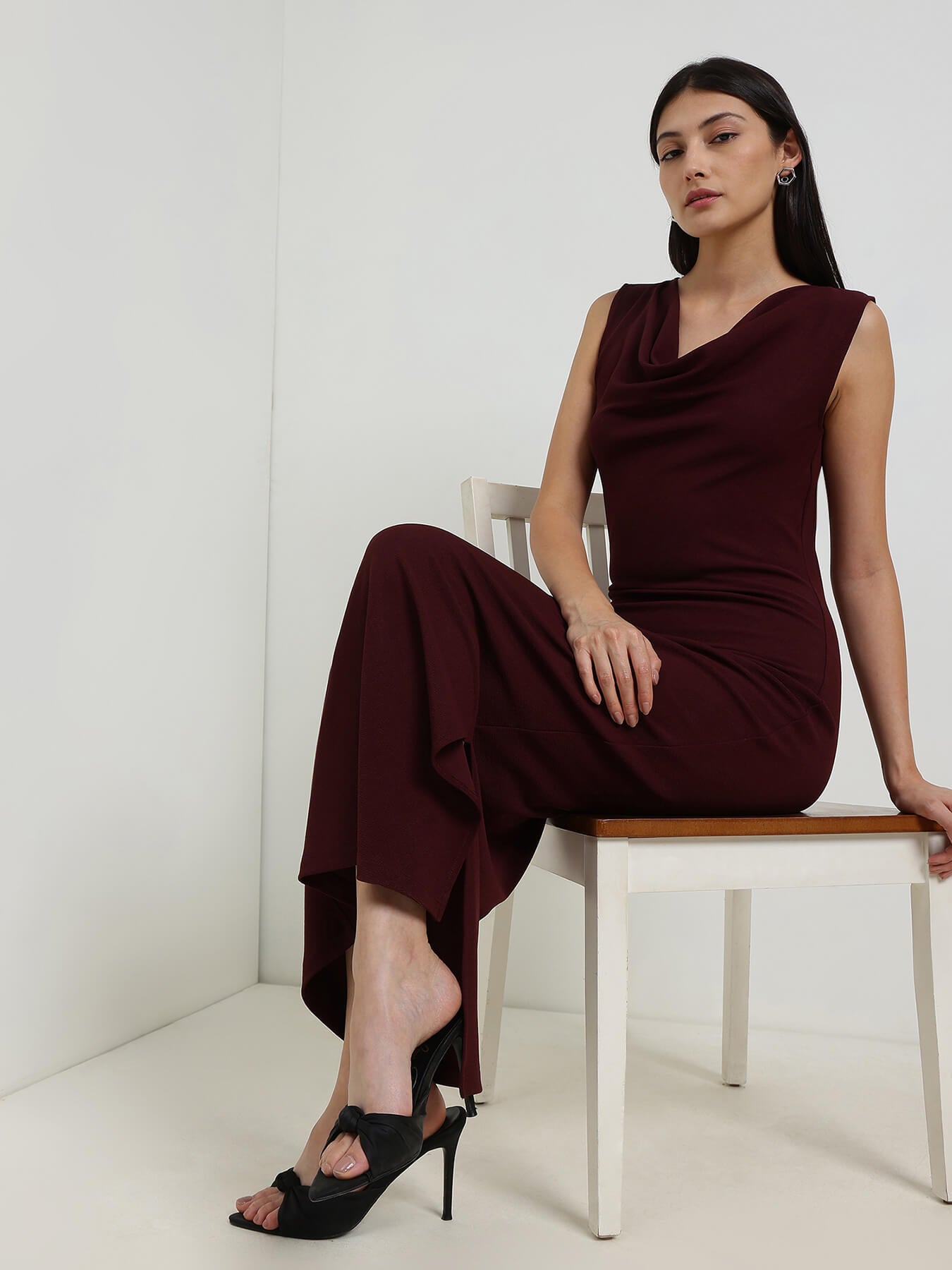 Bodycon Maxi Dress - Wine