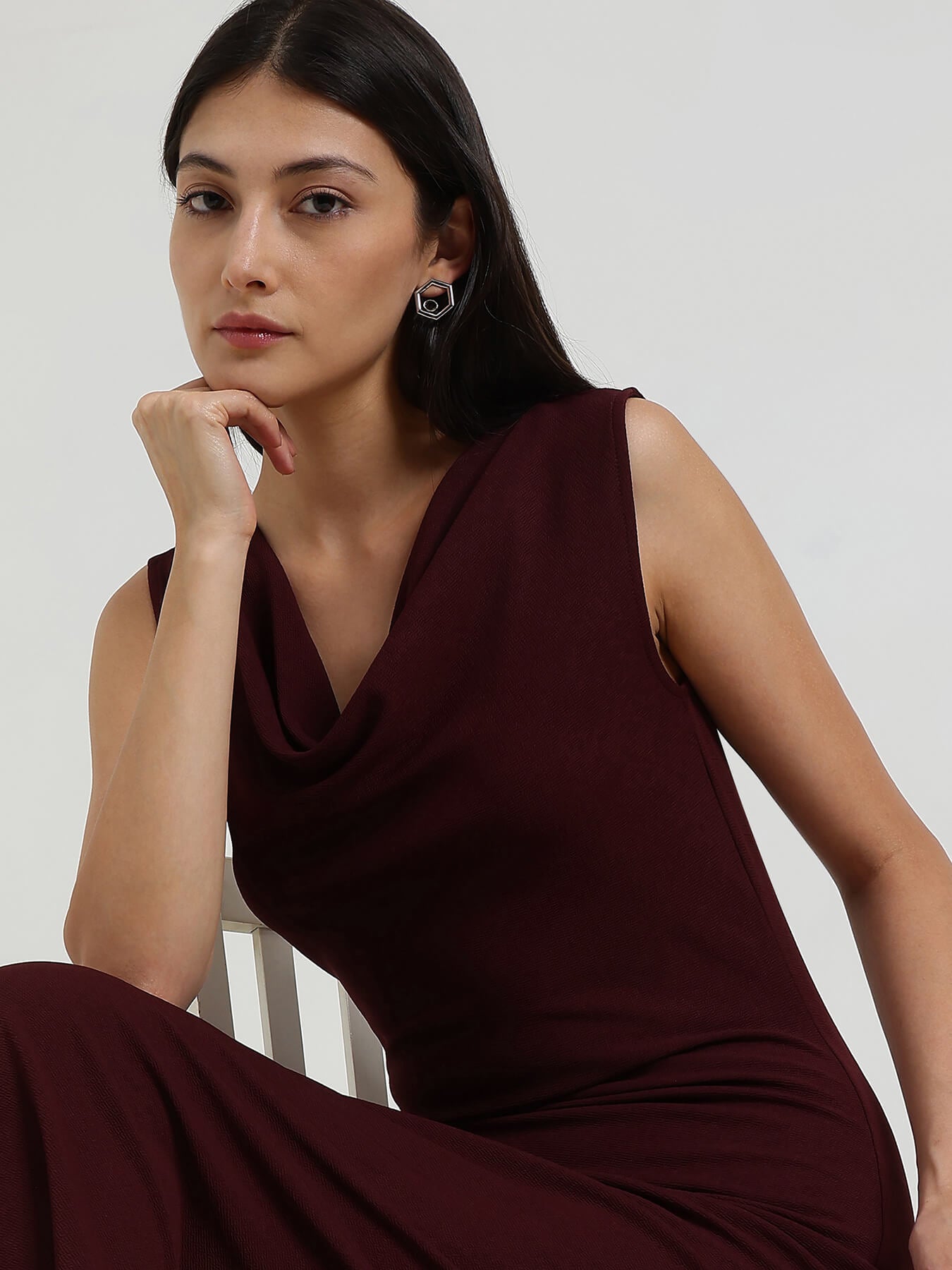 Bodycon Maxi Dress - Wine