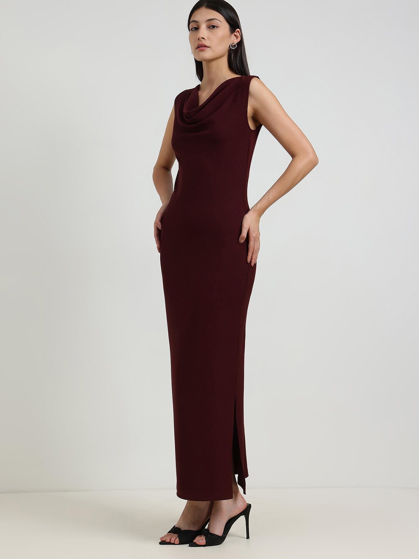 Bodycon Maxi Dress - Wine