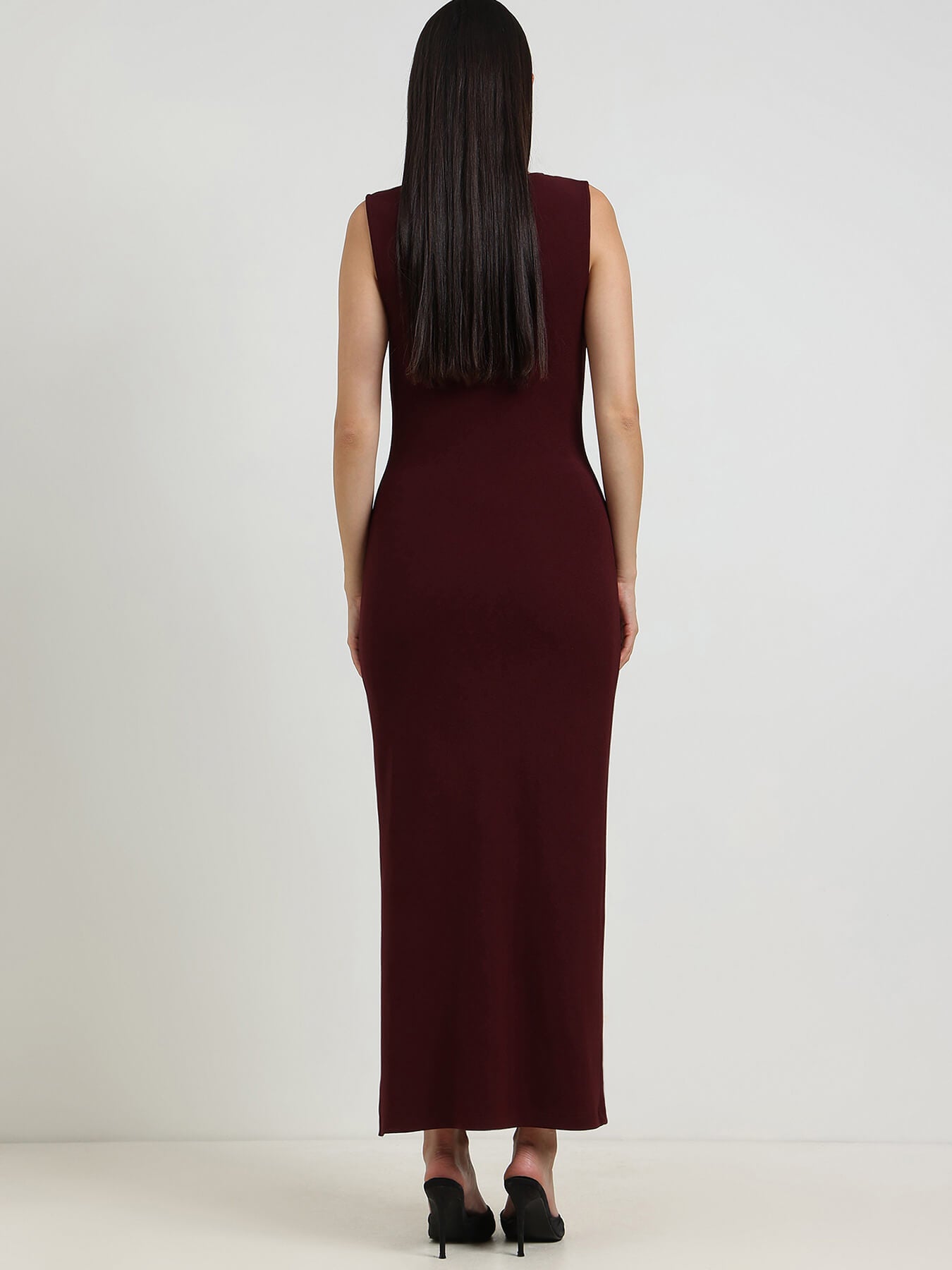Bodycon Maxi Dress - Wine