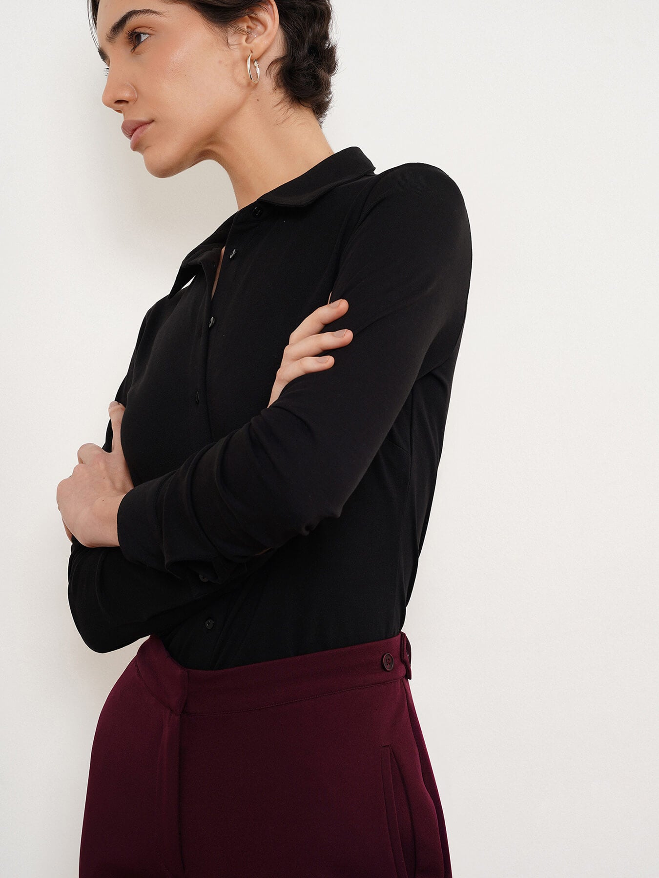 Cotton Knit Shirt - Black