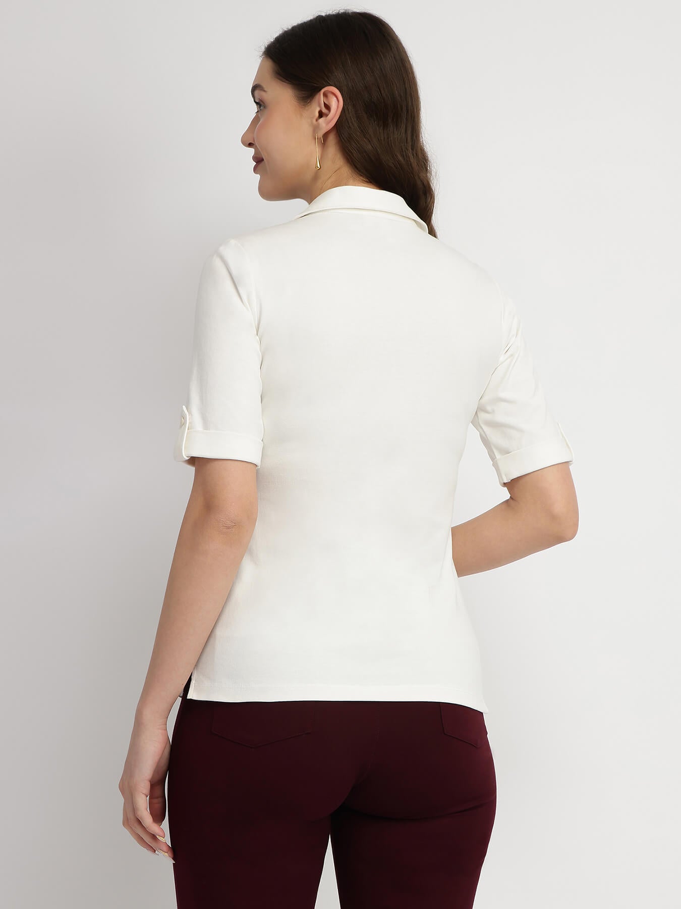 Cotton Knit Shirt - White