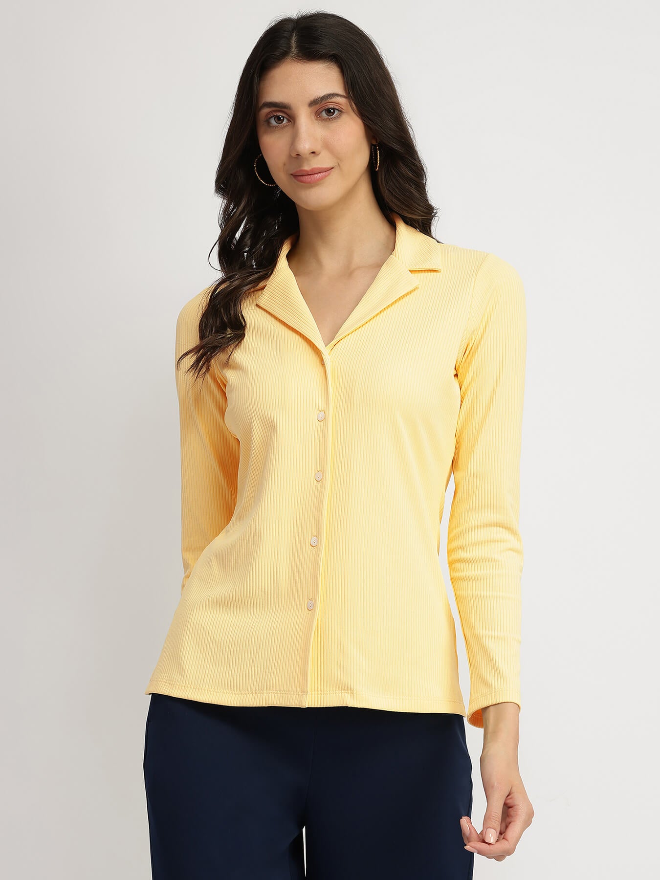 Resort Collar Knit Shirt - Yellow