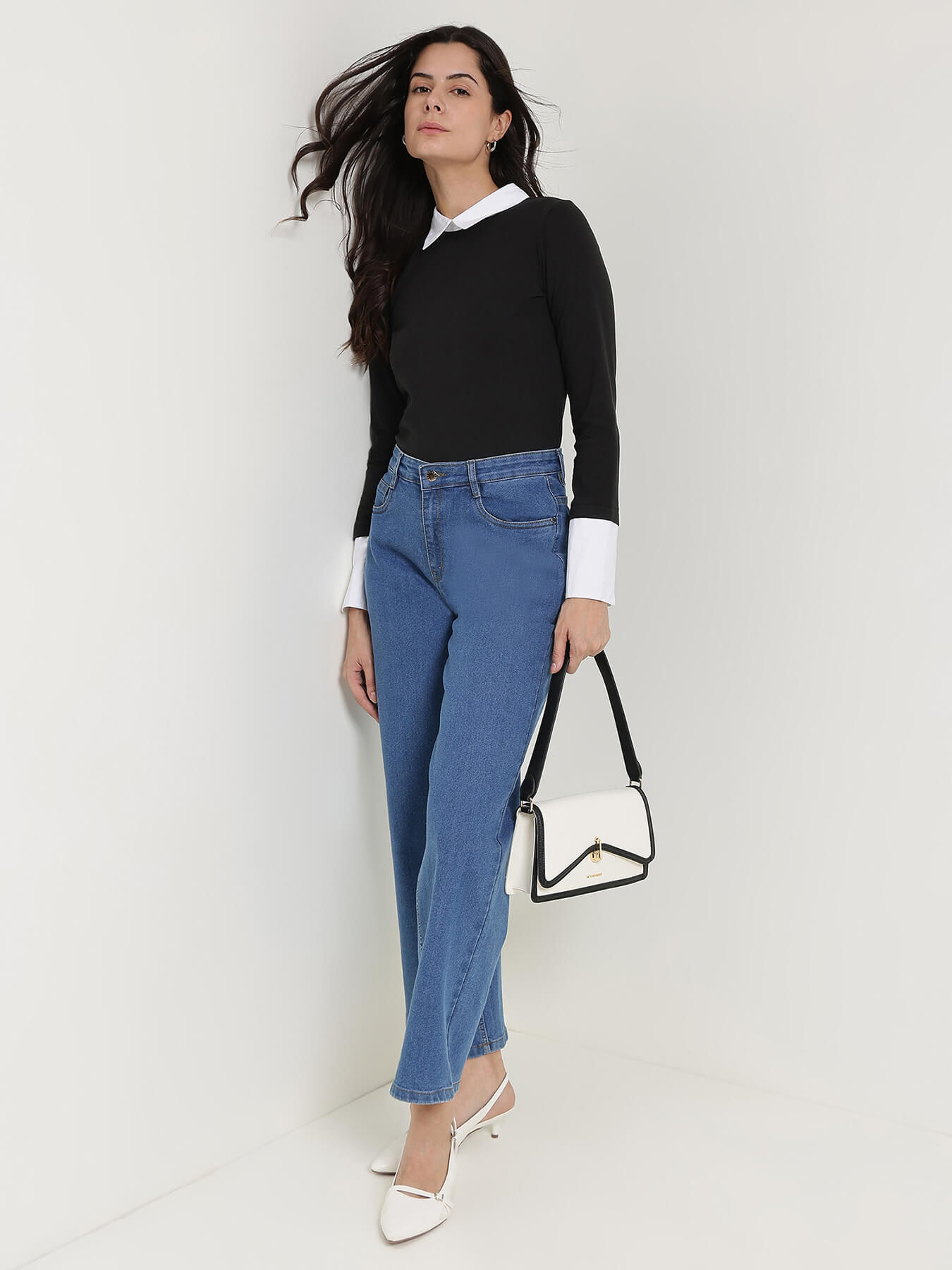 Cotton Collar Style Shirt - Black