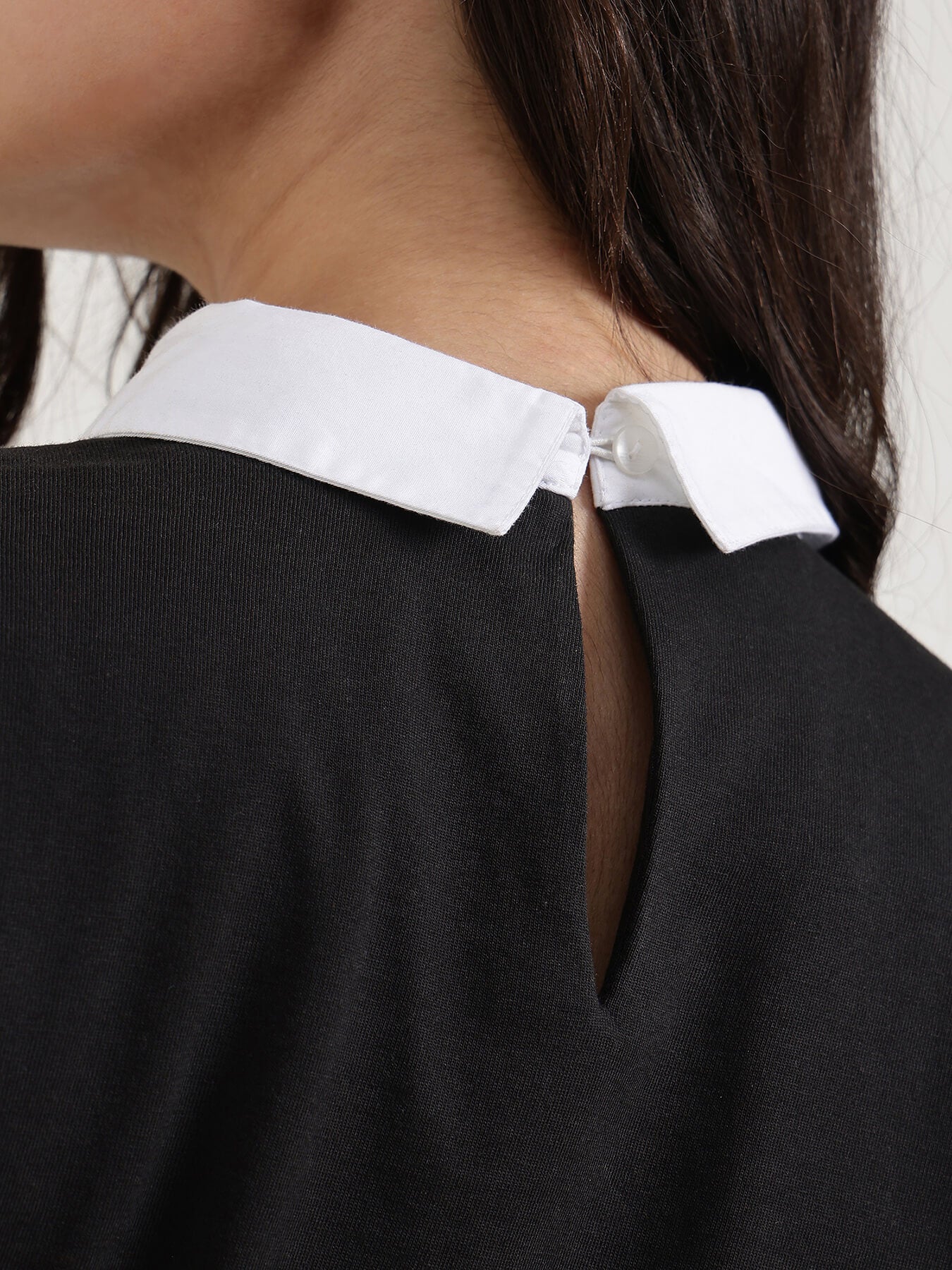Cotton Collar Style Shirt - Black