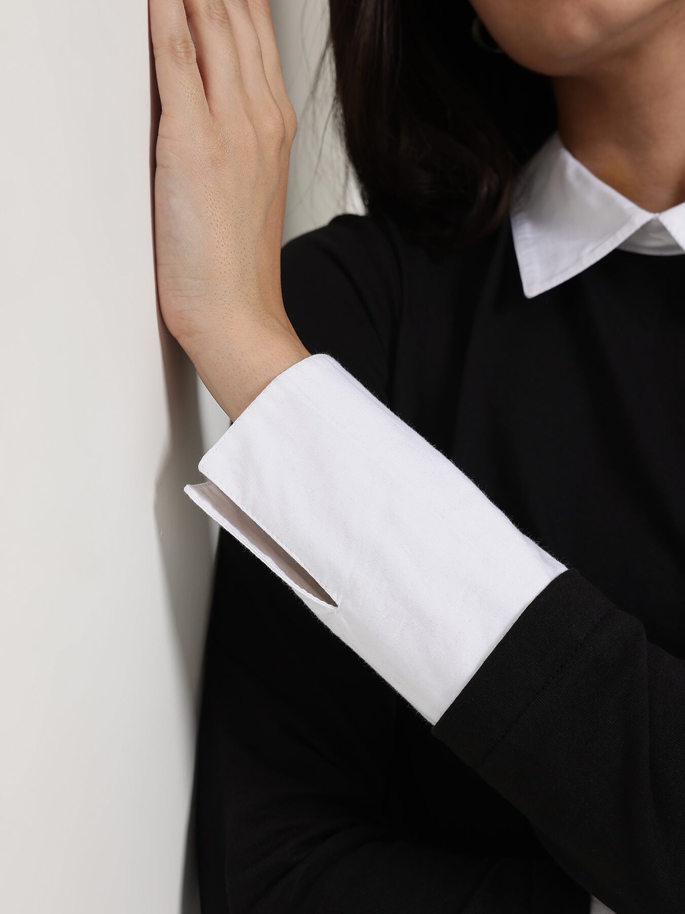 Cotton Collar Style Shirt - Black