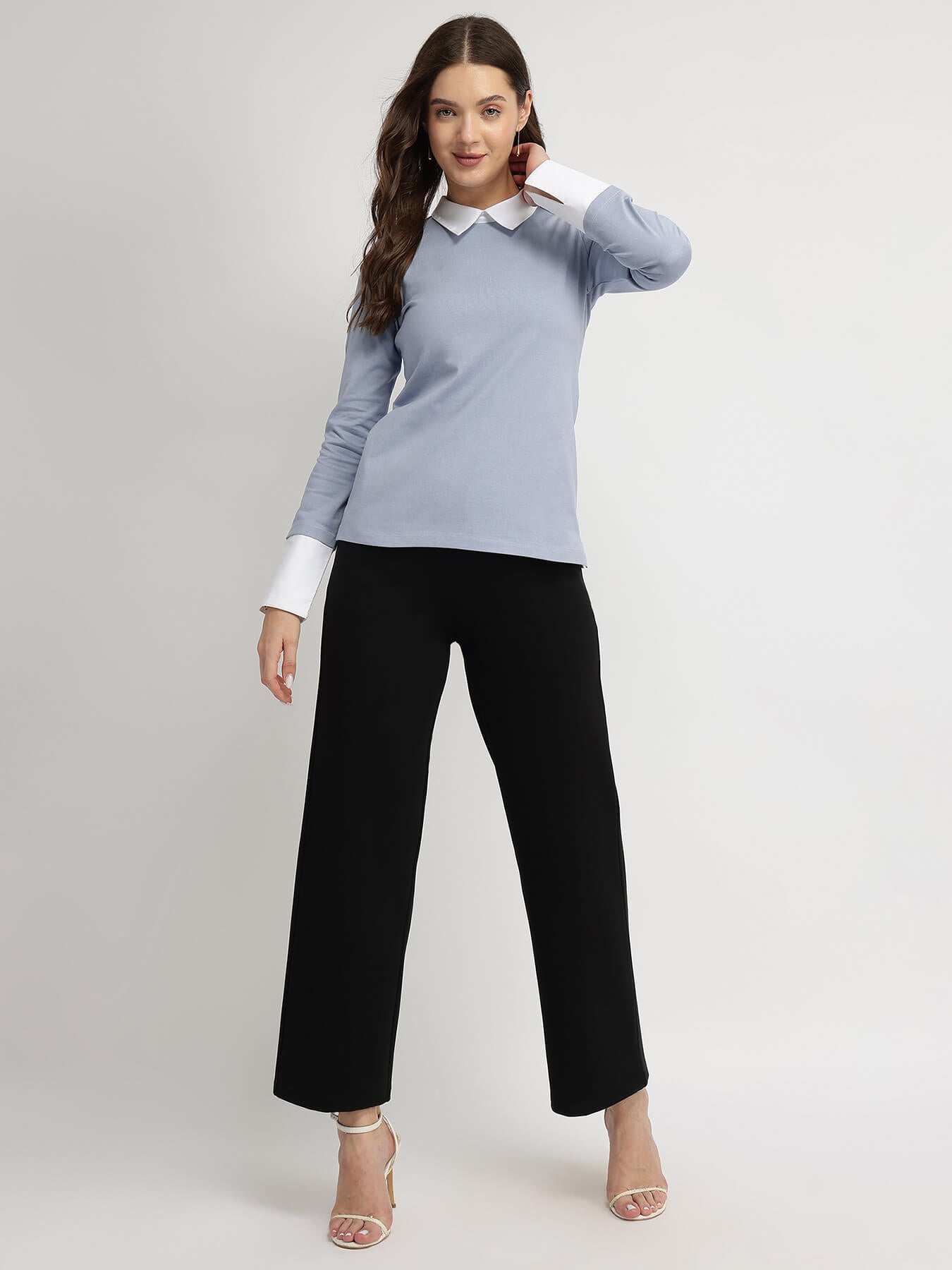 Cotton Collar Style Shirt - Blue