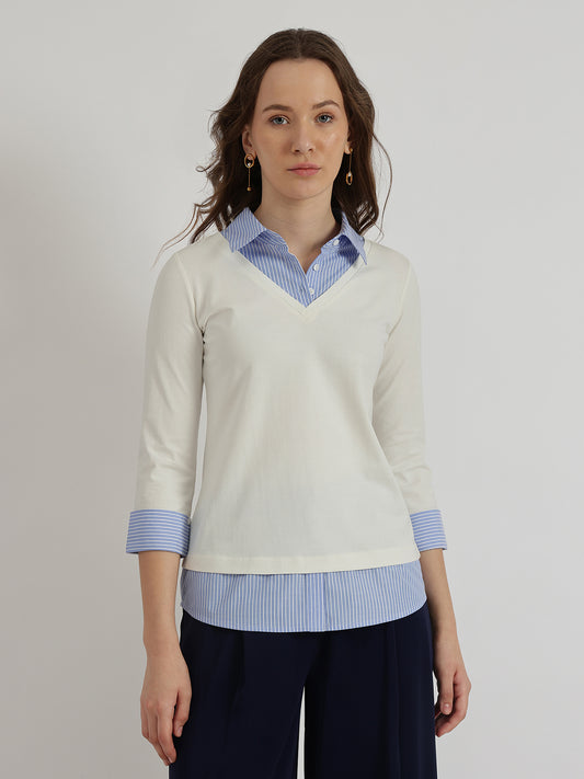 Collar Style T-Shirt - White