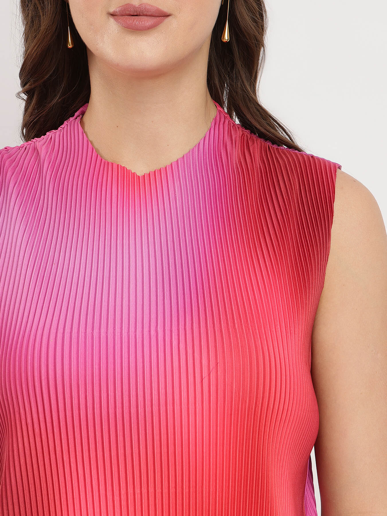 Ombre Pleated Top - Pink