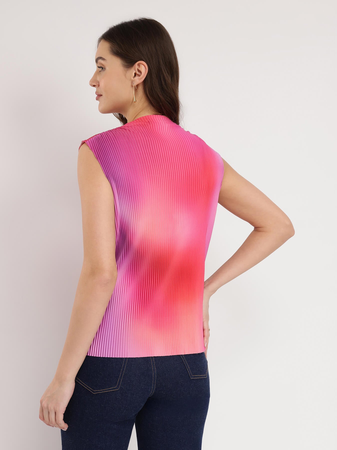 Ombre Pleated Top - Pink