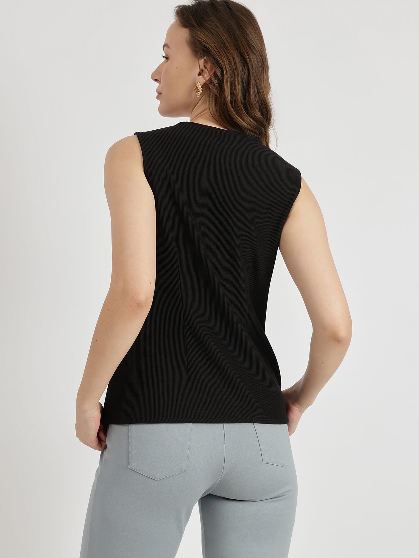 Ribbed Waistcoat - Black