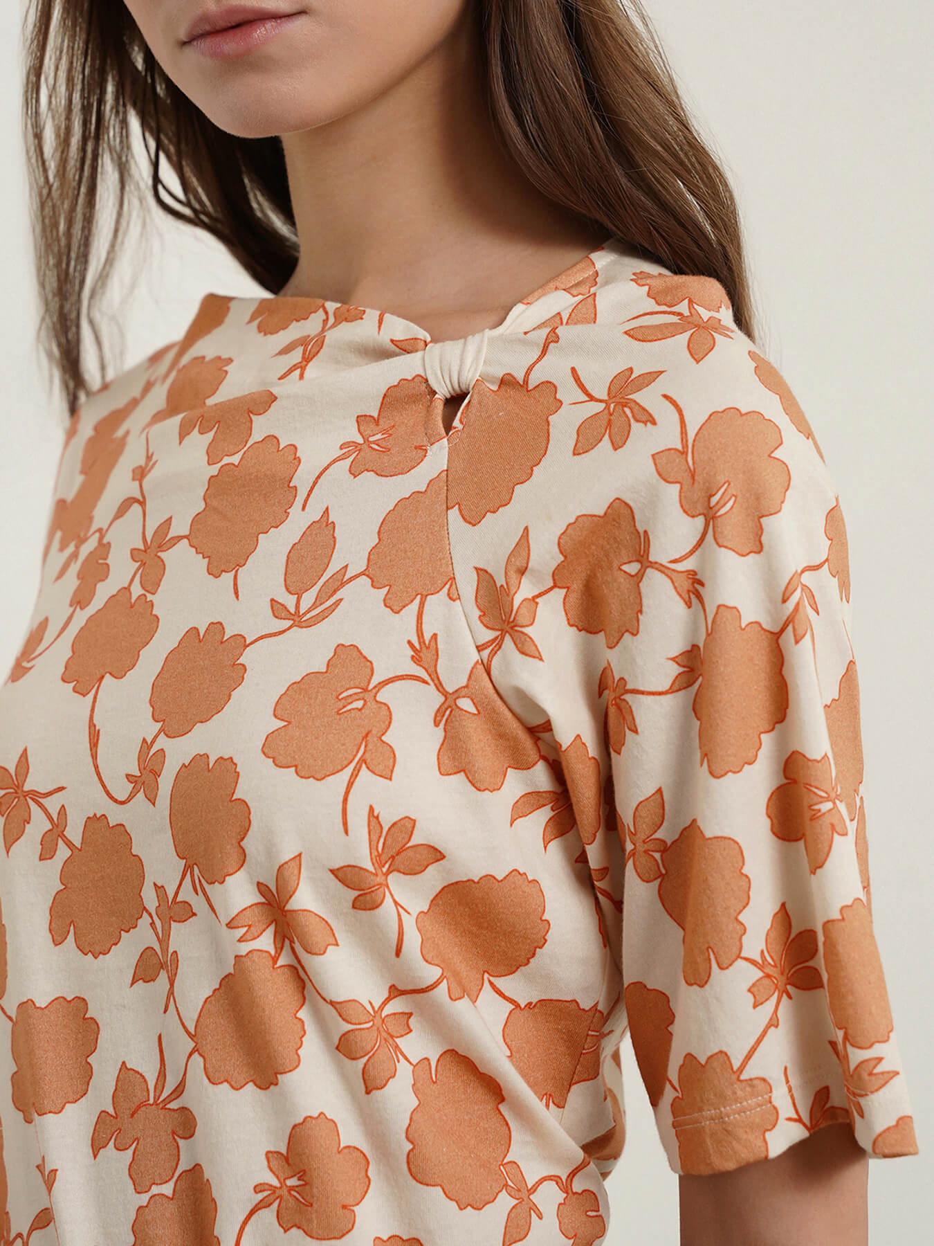 Cotton Floral Top - Off White